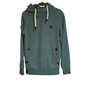 Naketano Green Hoodie Large Unisex Leather Accents